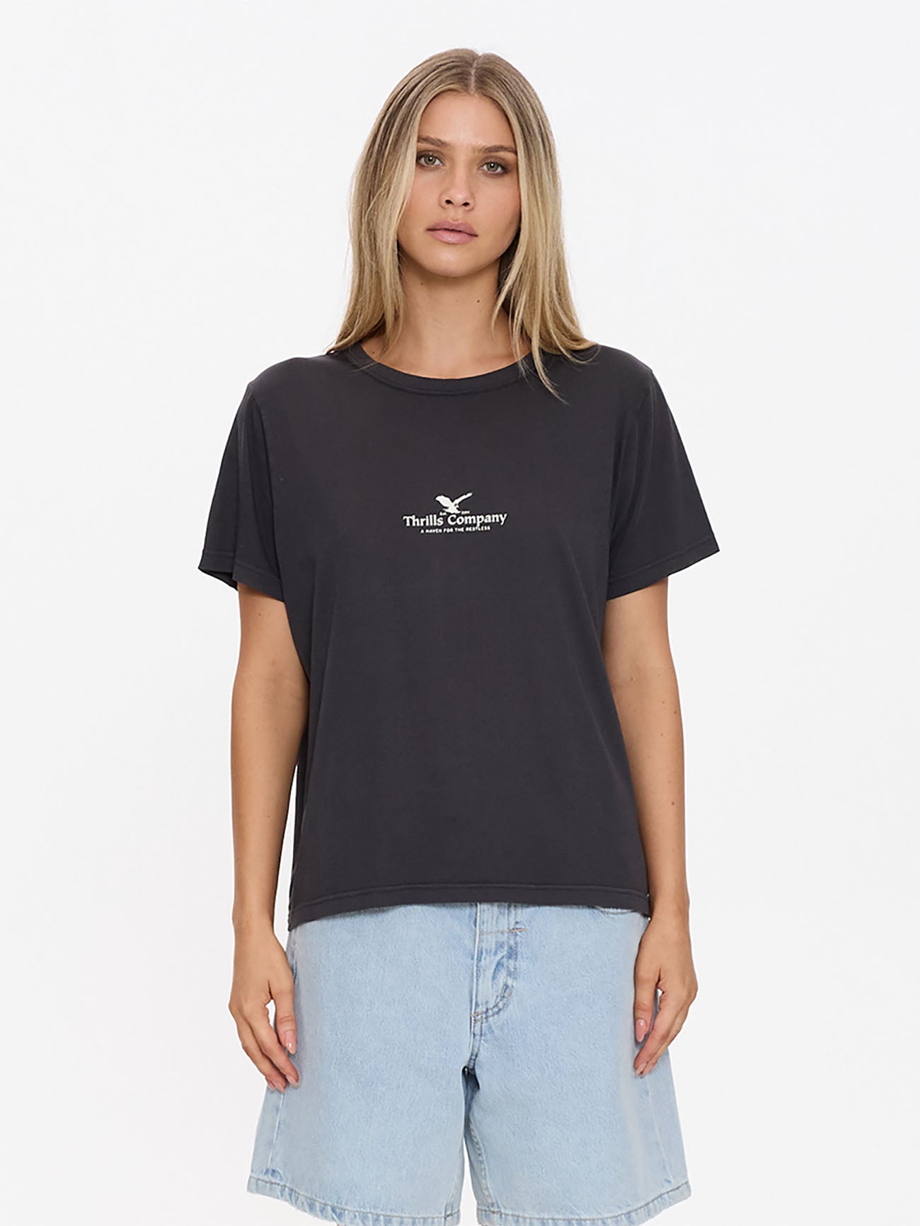 Haven For The Reckless Relaxed Tee - Dark Charcoal
