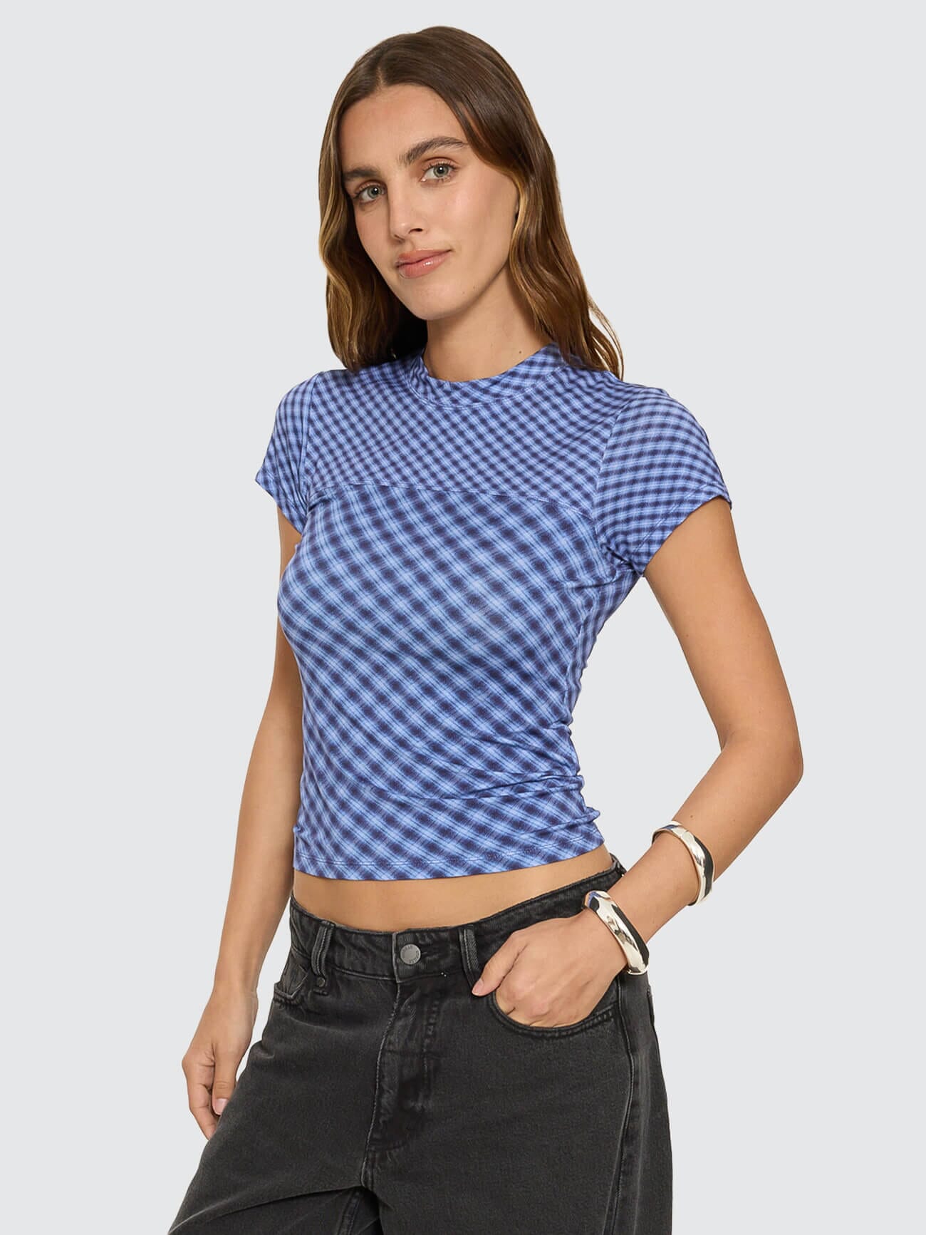 High Speed Check Panelled Club Tee - Guardian Navy 4