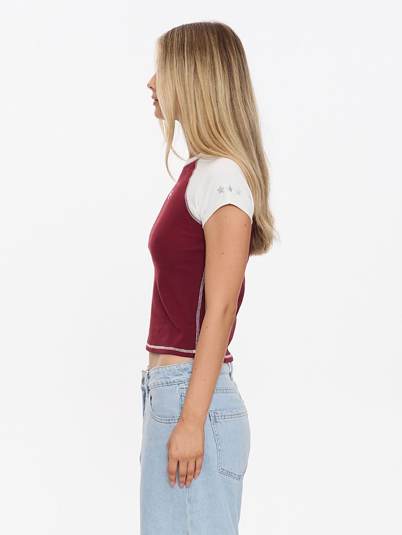 Playing For Keeps Raglan Club Tee - Garnet Red 4