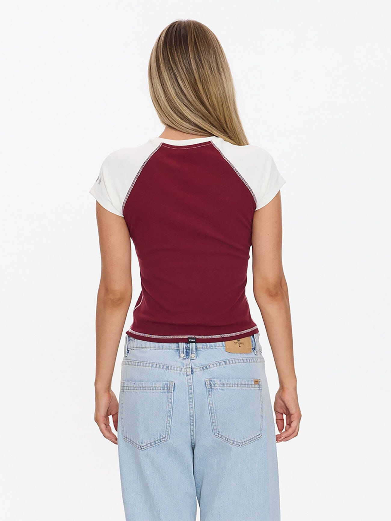 Playing For Keeps Raglan Club Tee - Garnet Red 4