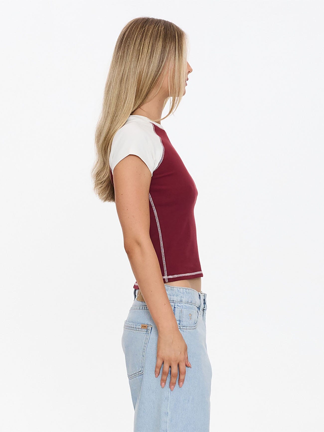 Playing For Keeps Raglan Club Tee - Garnet Red 4