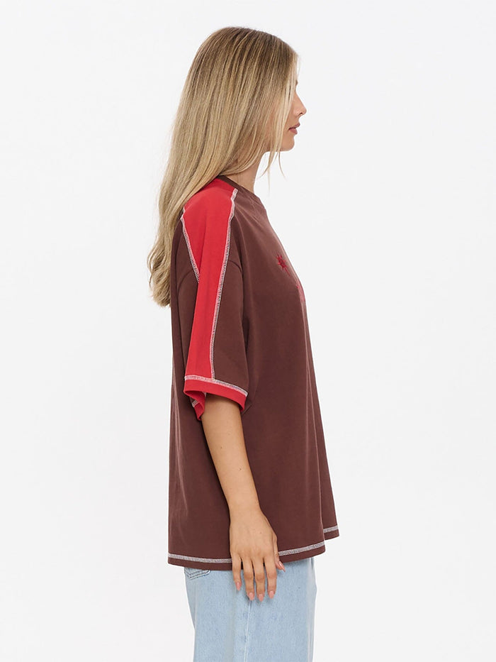 Hot Shot Panelled Oversized Tee - Acorn 4