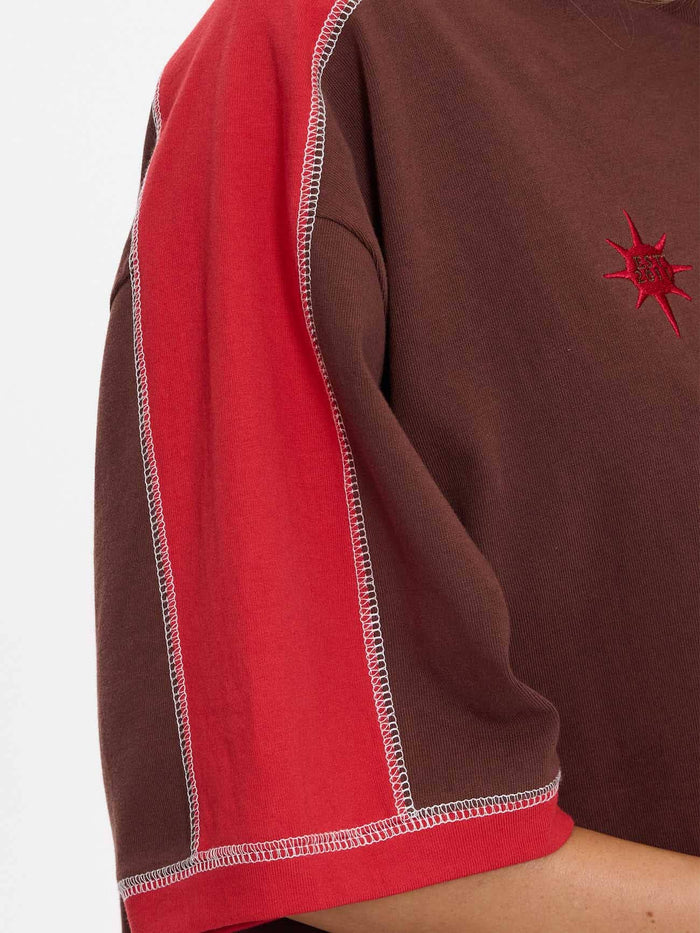 Hot Shot Panelled Oversized Tee - Acorn 4