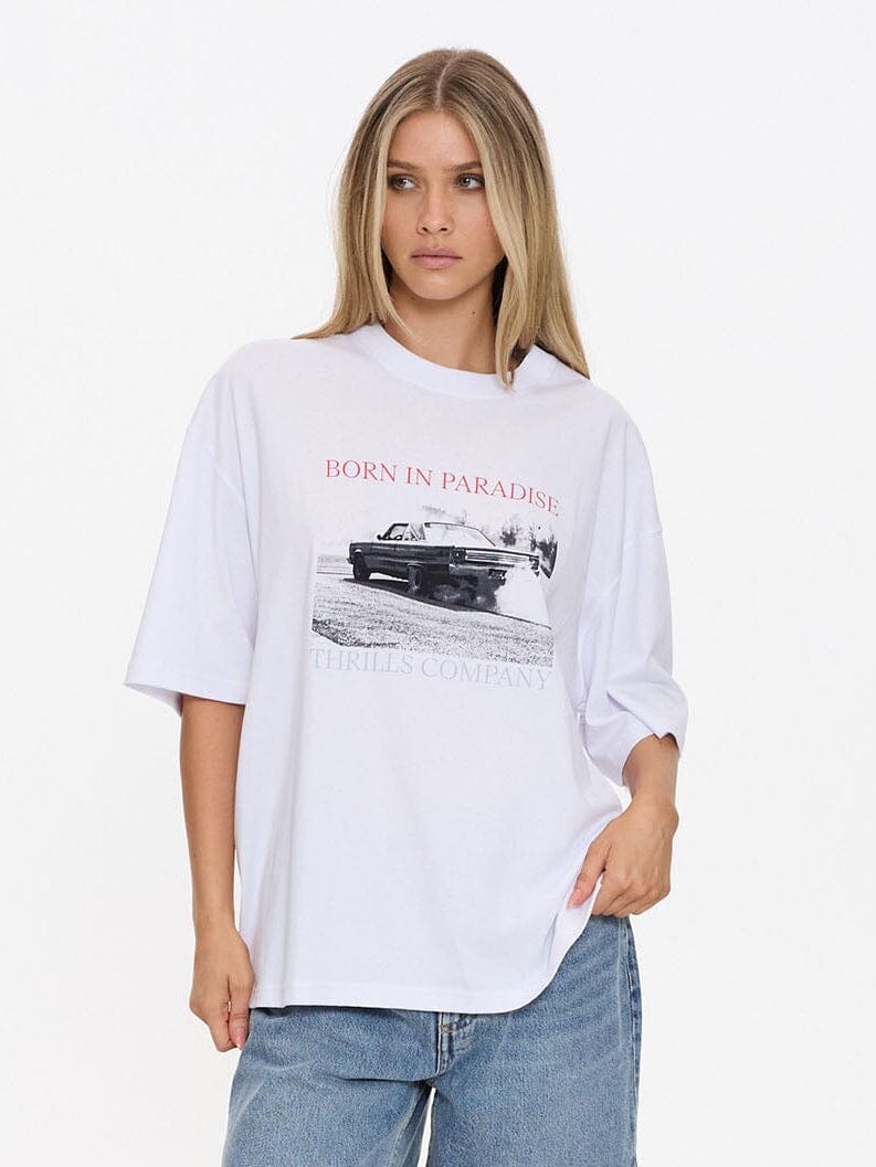 thrills oversized tee dress metal thrills Metal And Dust Oversized Tee - White