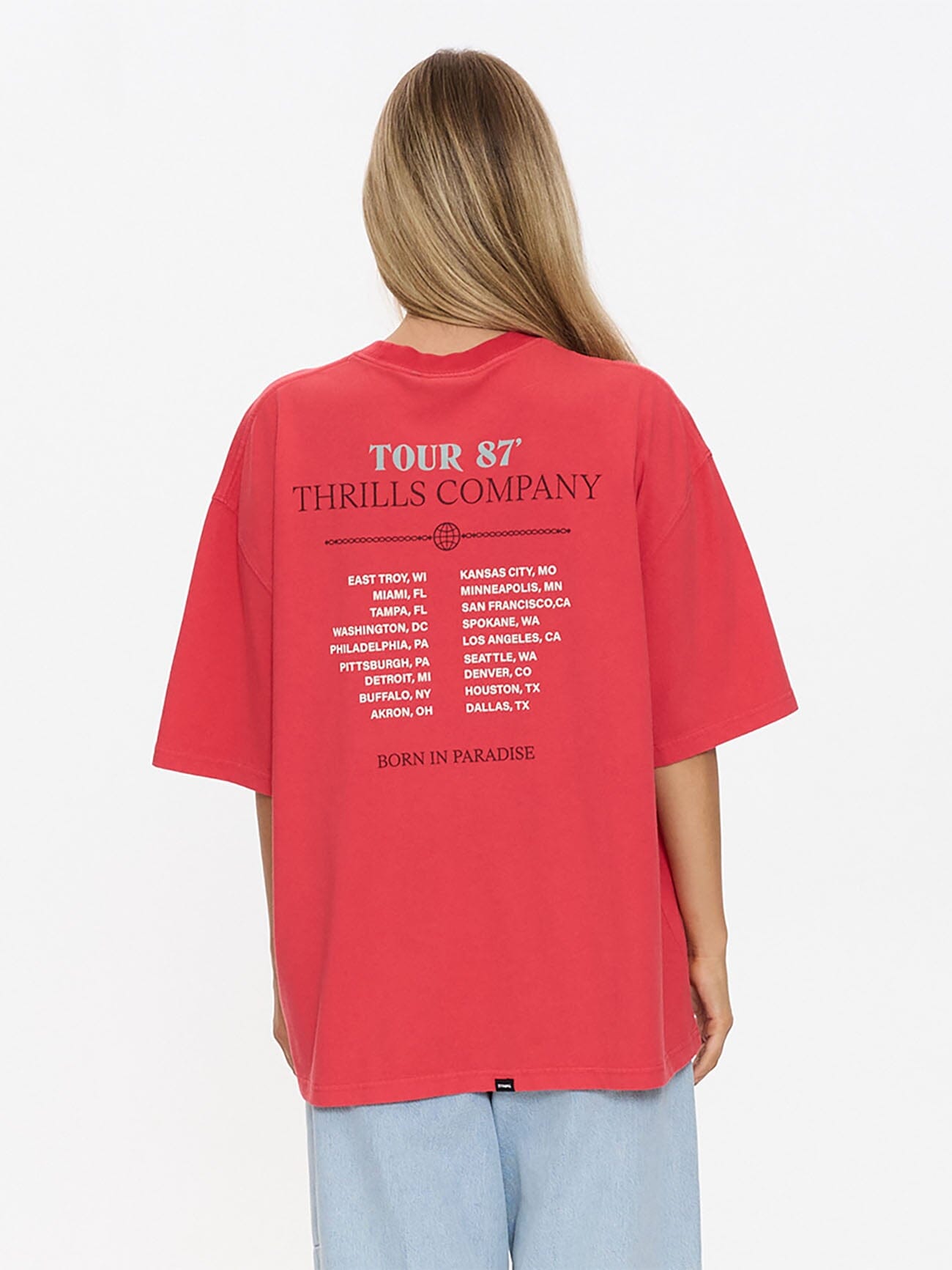 Metal And Dust Oversized Tee - Flame Red 4