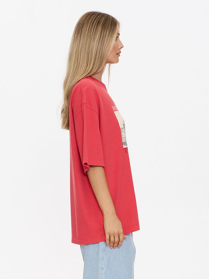 Metal And Dust Oversized Tee - Flame Red 4