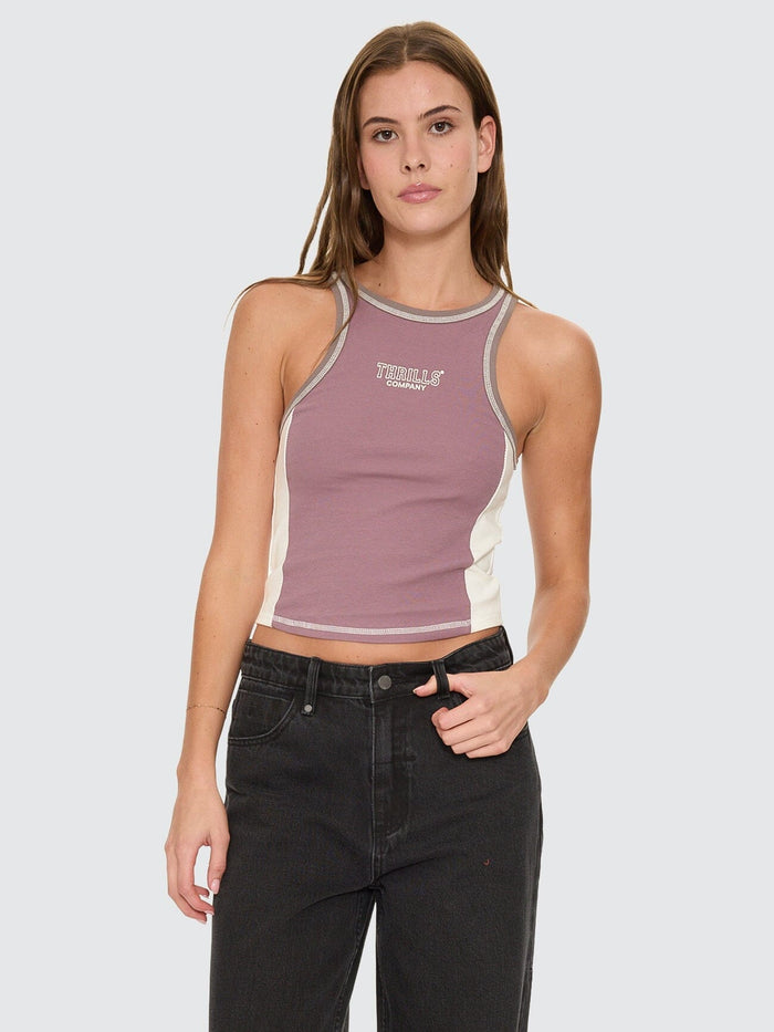 Break Point Panelled Tank - Vintage Mauve
