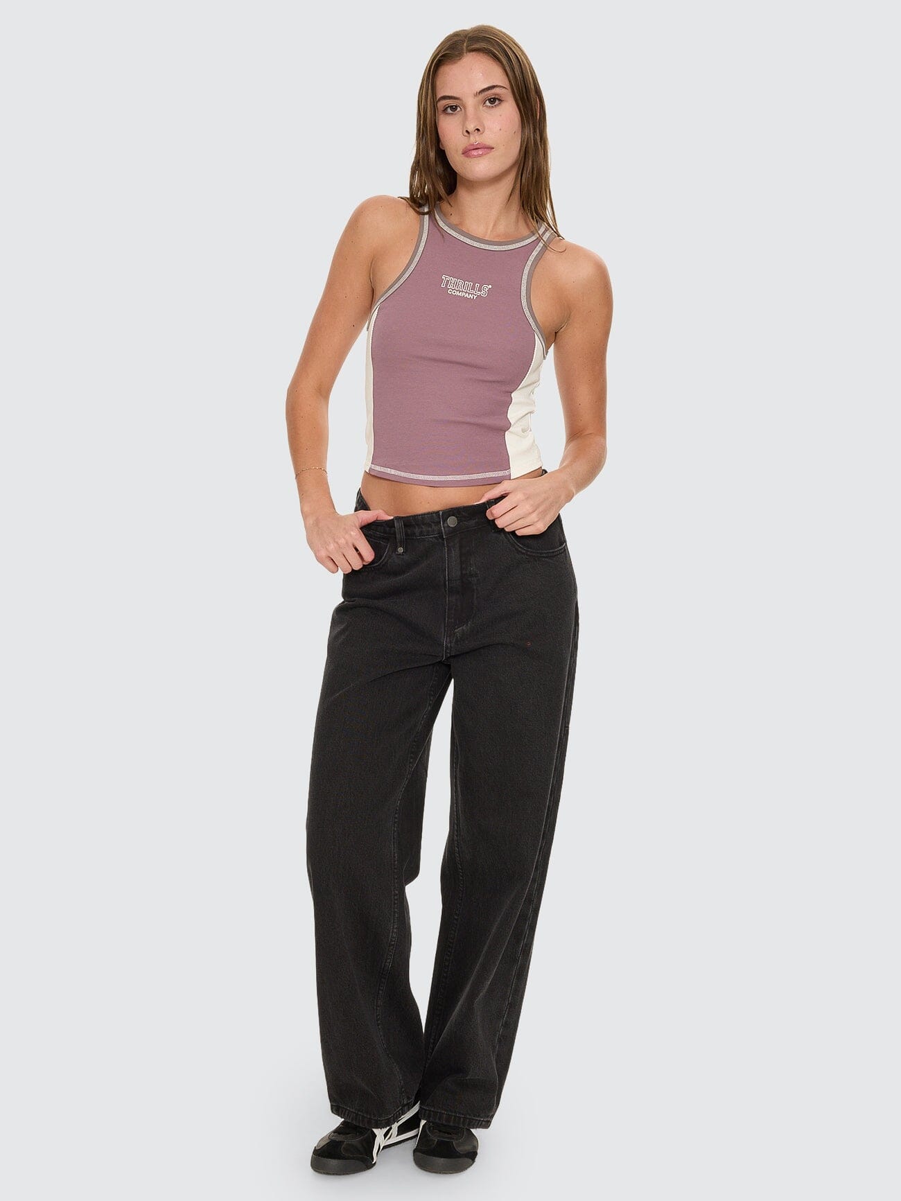 Break Point Panelled Tank - Vintage Mauve