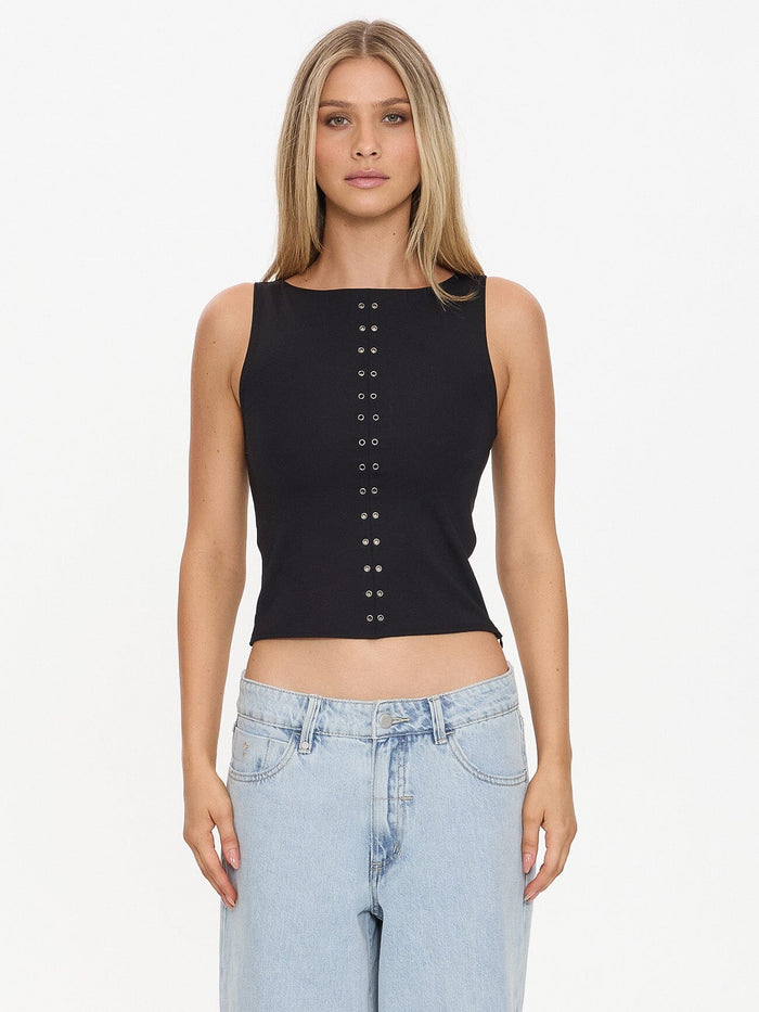 Rhyde Eyelet Tank - Black 4