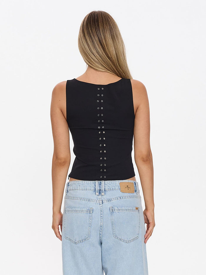Rhyde Eyelet Tank - Black 4