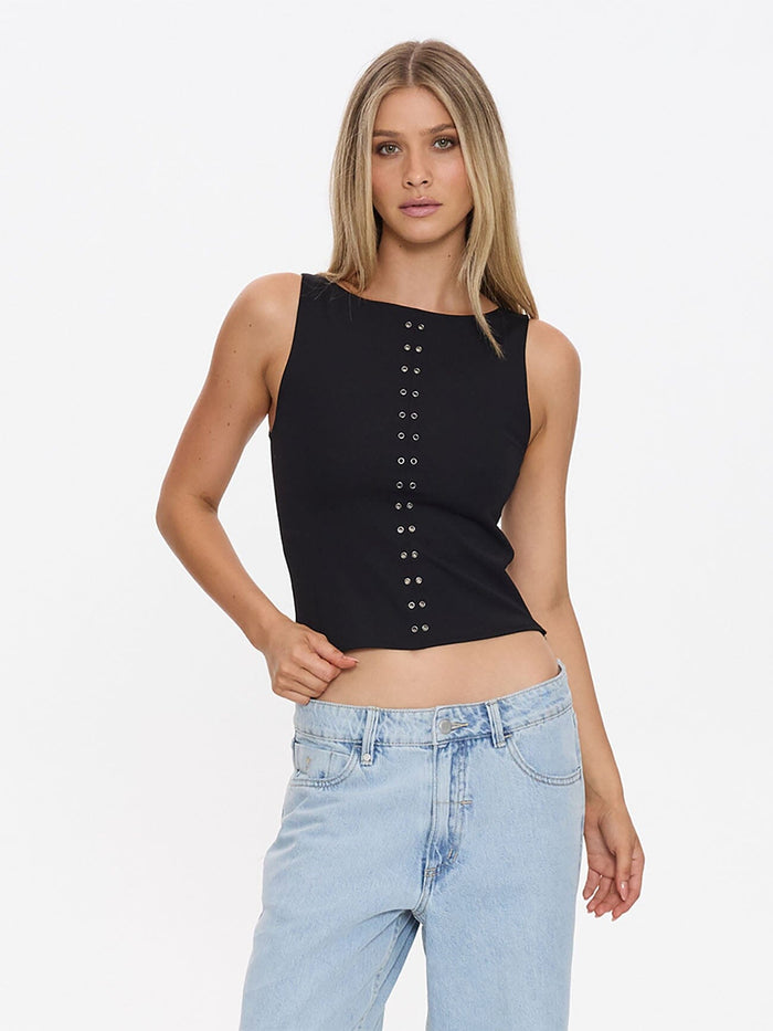 Rhyde Eyelet Tank - Black 4