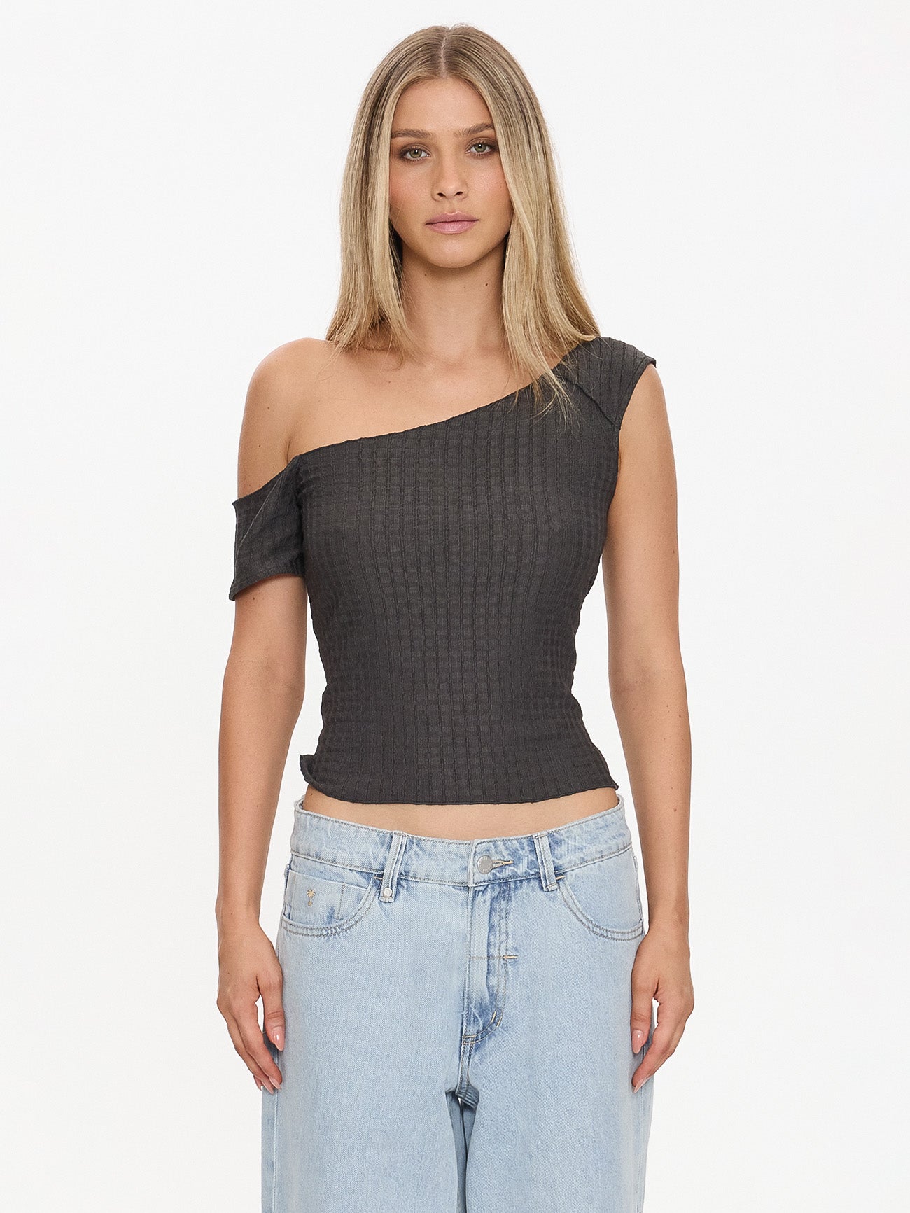 Care Less Top - Dark Charcoal