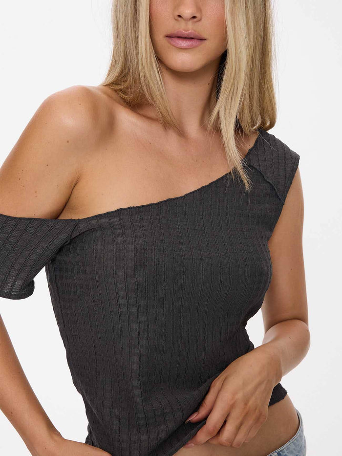 Care Less Top - Dark Charcoal