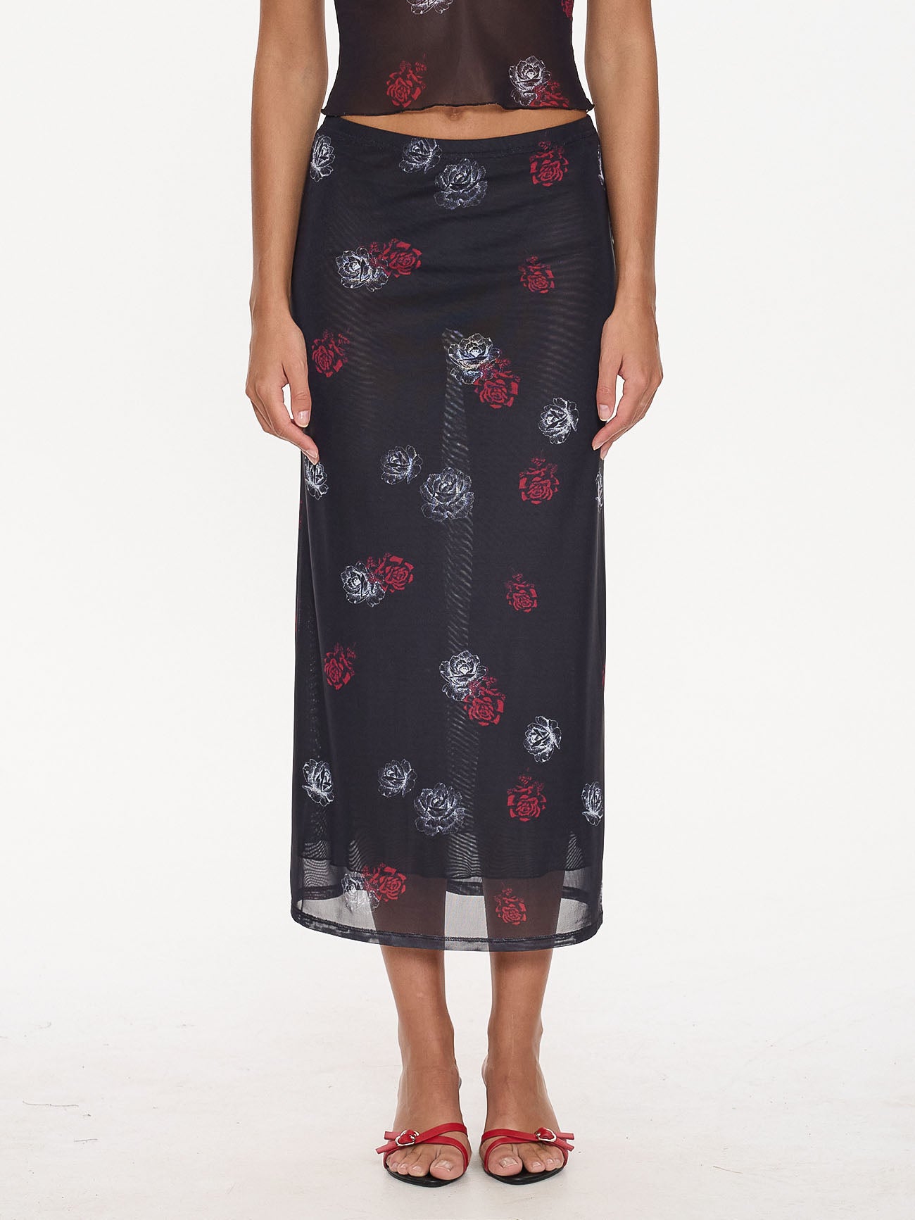 Perfect Illusion Mesh Maxi Skirt - Black 4