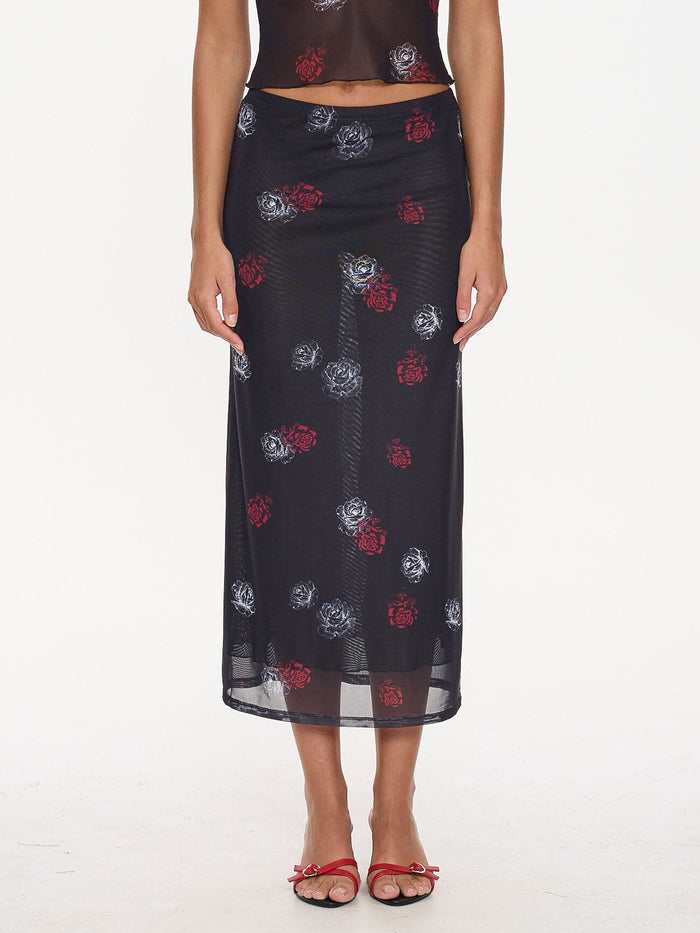 Perfect Illusion Mesh Maxi Skirt - Black 4