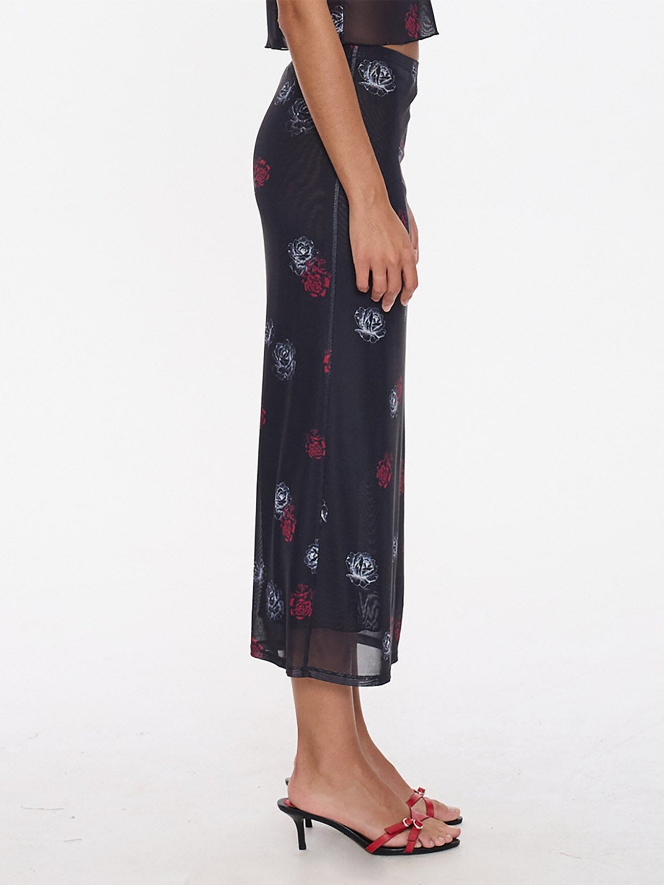 Perfect Illusion Mesh Maxi Skirt - Black 4