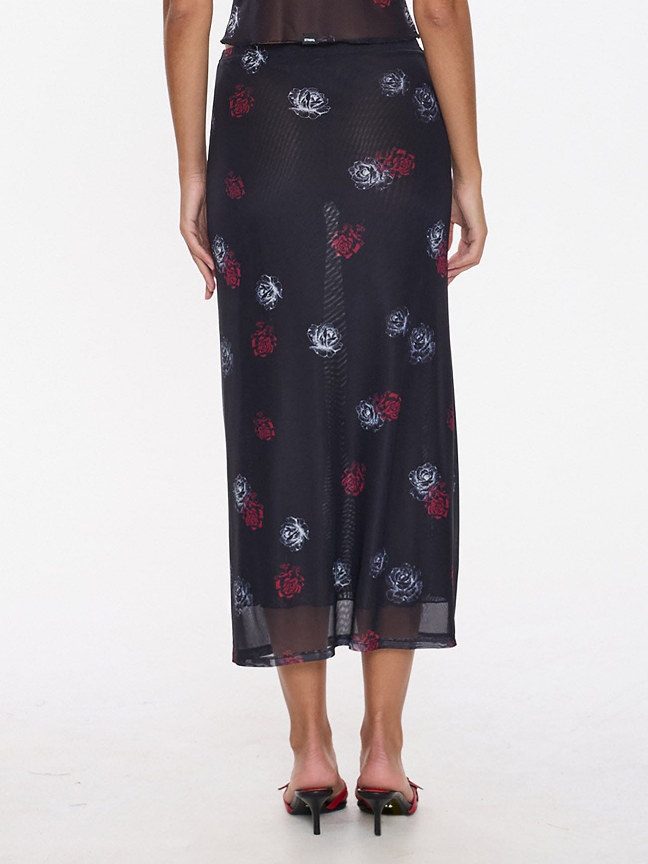 Perfect Illusion Mesh Maxi Skirt - Black 4