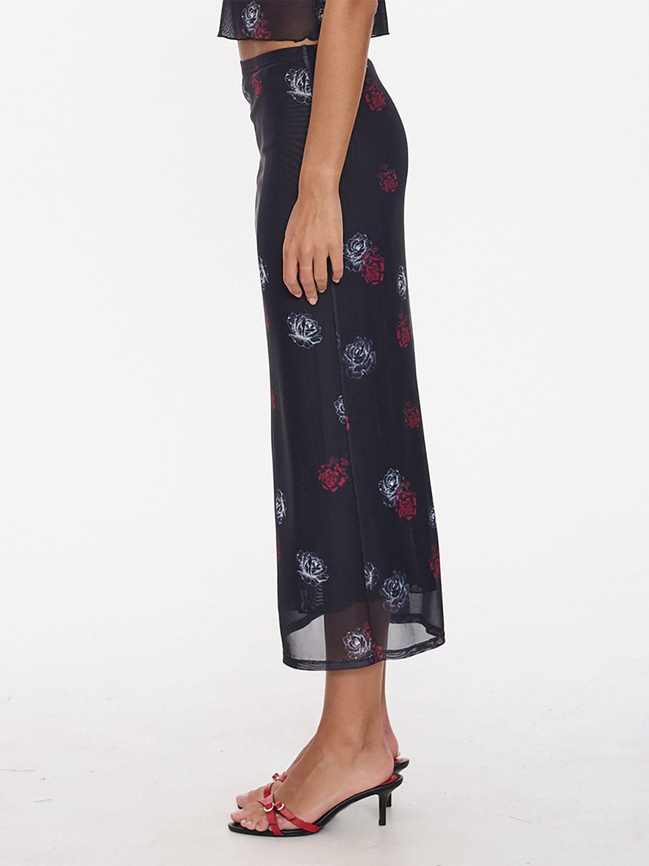 Perfect Illusion Mesh Maxi Skirt - Black 4