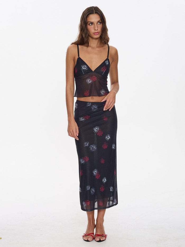 Perfect Illusion Mesh Maxi Skirt - Black 4