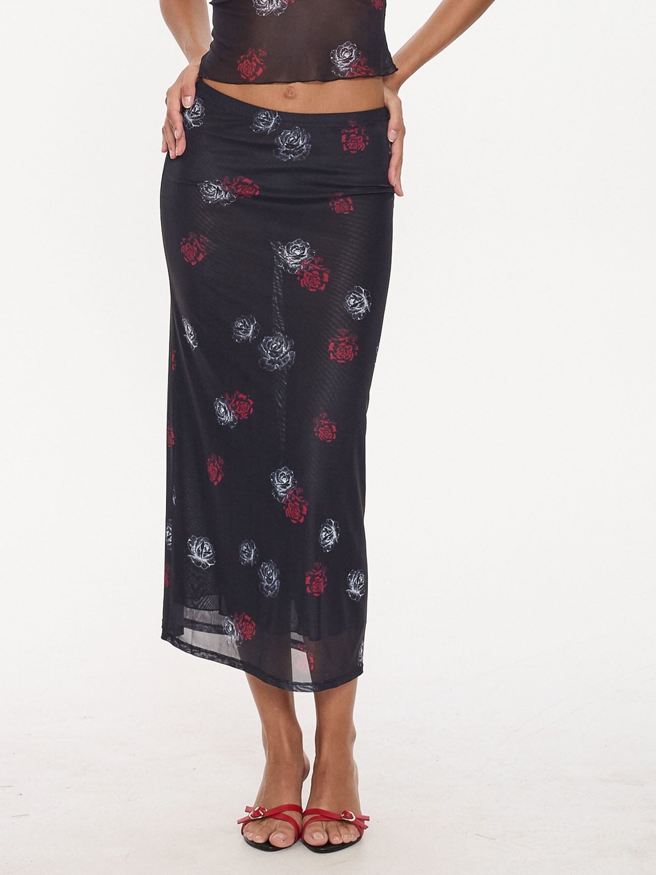Perfect Illusion Mesh Maxi Skirt - Black 4
