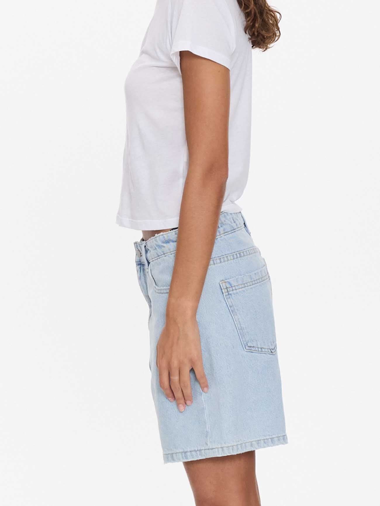 Billie Low Rise Baggy Embro Short - Serenity Blue 4