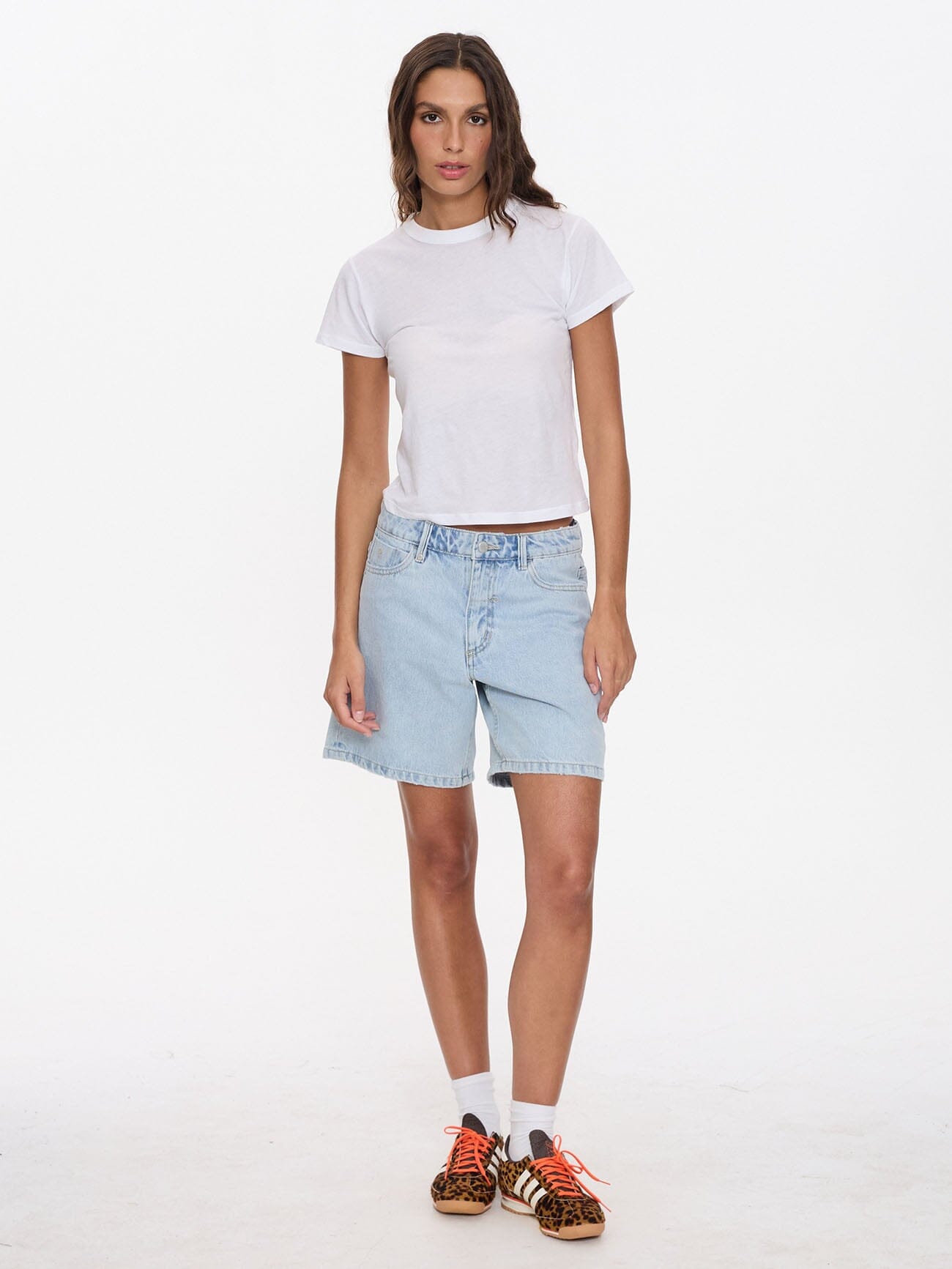 Billie Low Rise Baggy Embro Short - Serenity Blue 4