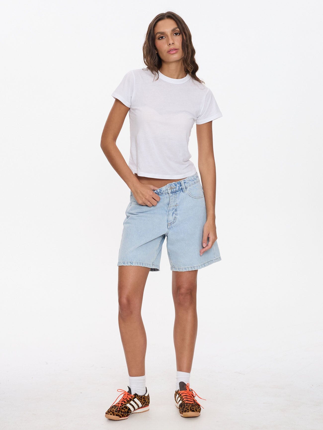 Billie Low Rise Baggy Embro Short - Serenity Blue 4