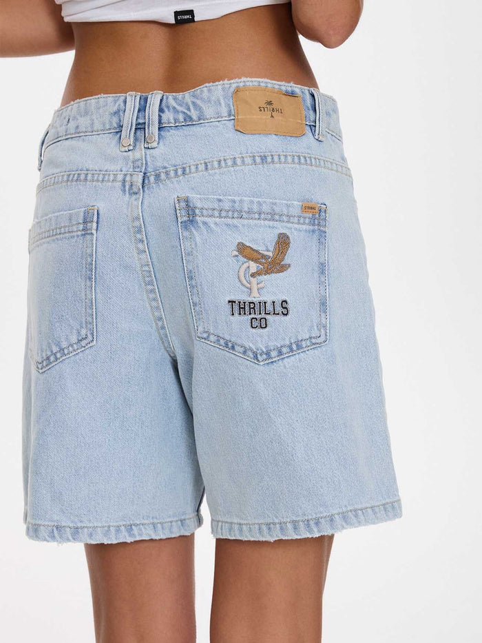 Billie Low Rise Baggy Embro Short - Serenity Blue 4