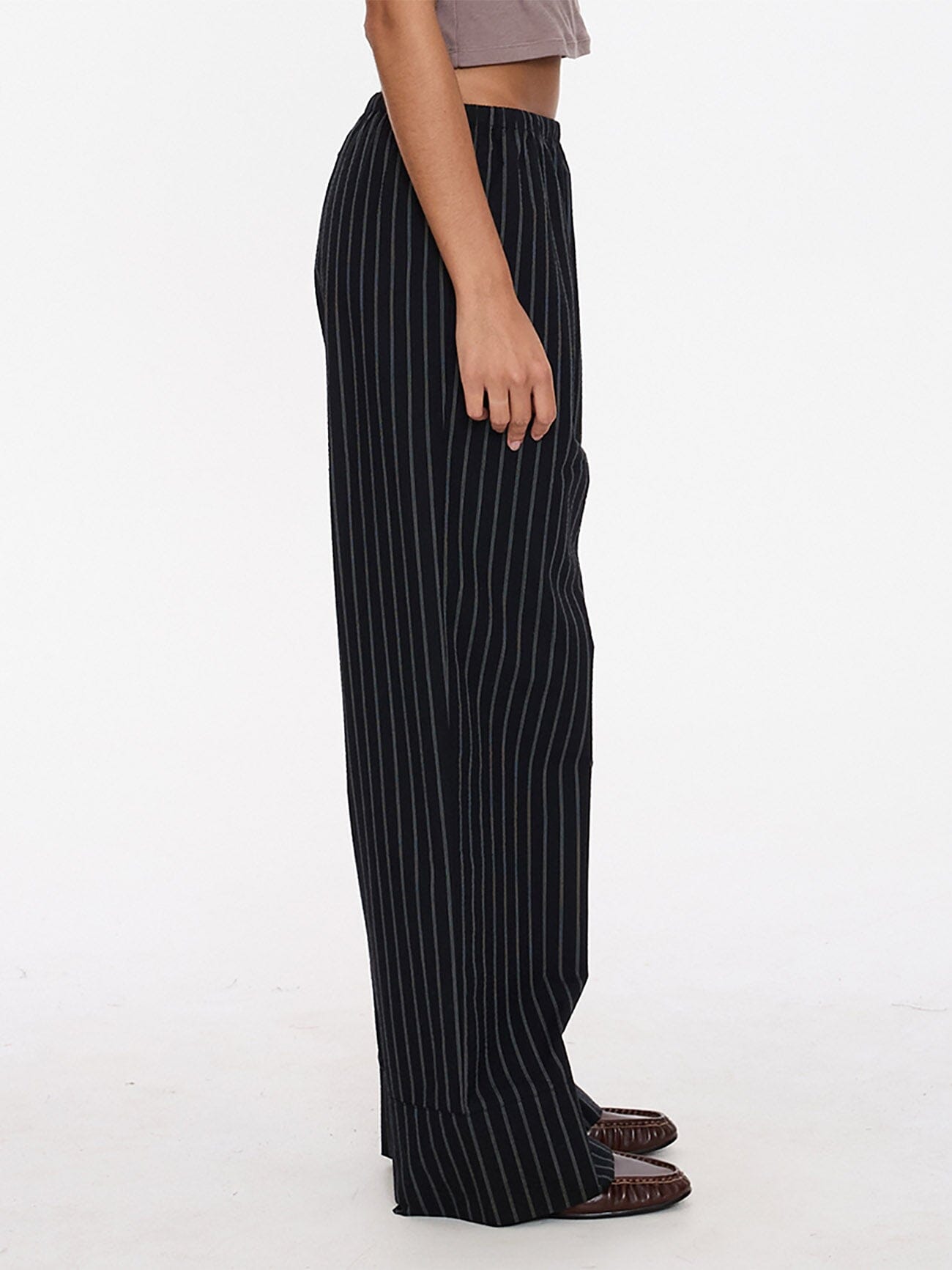 Unwind Stripe Pant - Black 4
