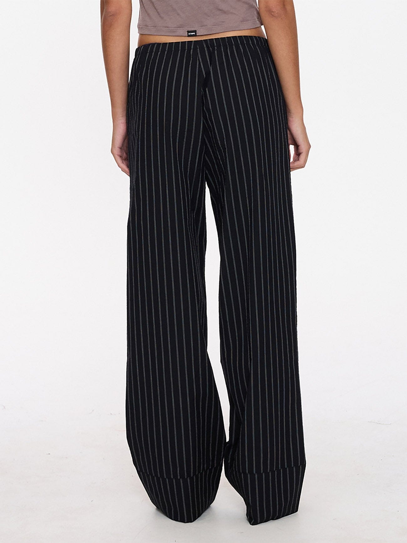 Unwind Stripe Pant - Black 4