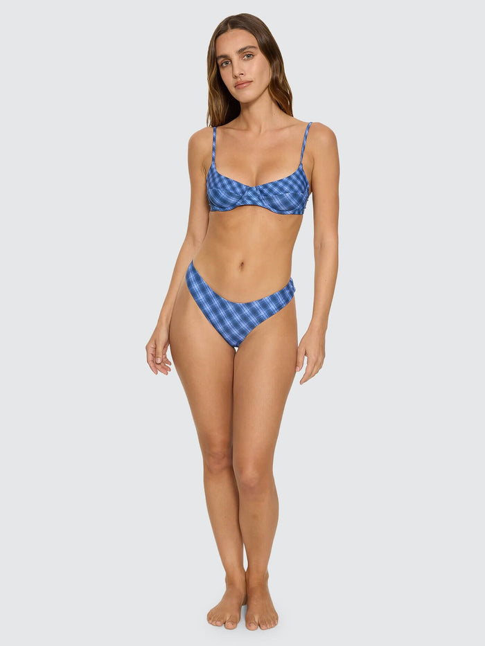 High Speed Check Underwire Bikini Top - Guardian Navy 4