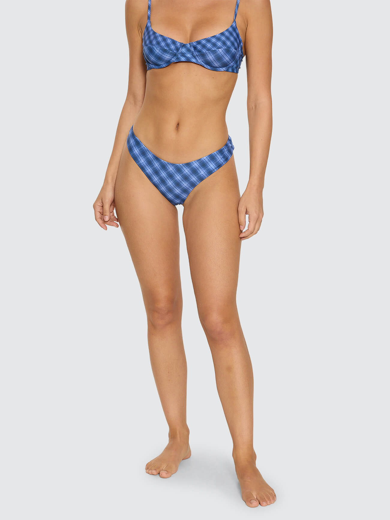 High Speed Check Reversible Classic Bikini Bottom - Guardian Navy 4
