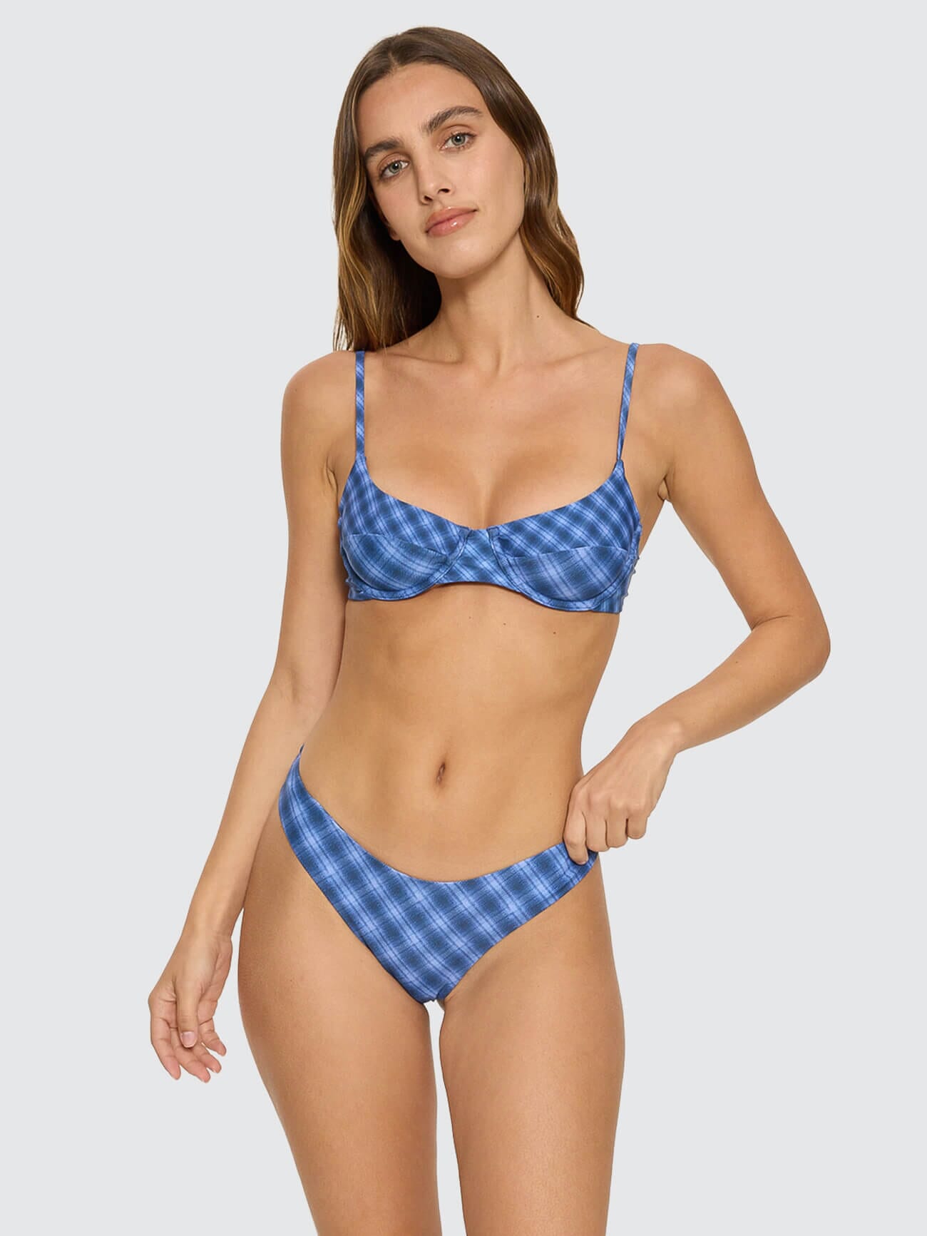 High Speed Check Reversible Classic Bikini Bottom - Guardian Navy 4