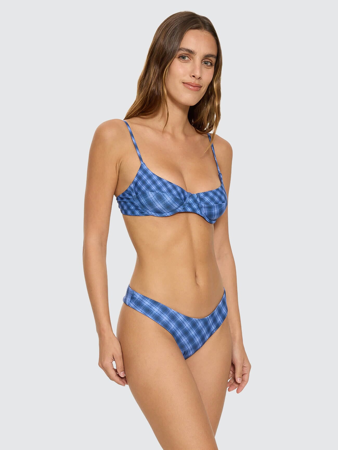 High Speed Check Reversible Classic Bikini Bottom - Guardian Navy 4