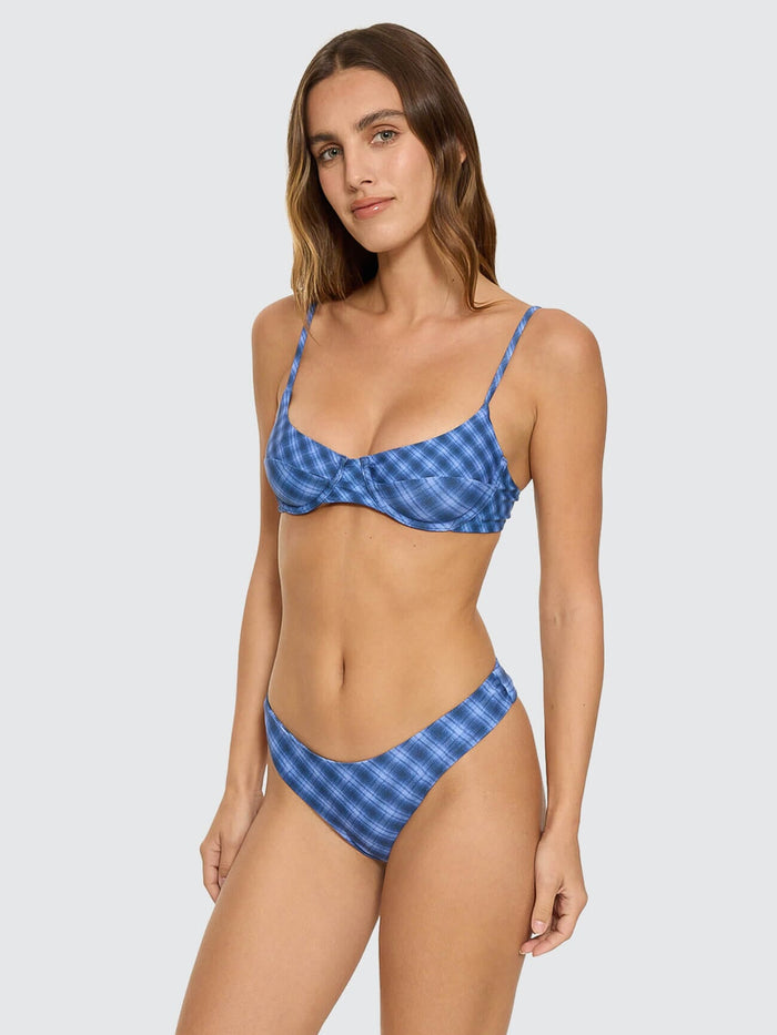 High Speed Check Reversible Classic Bikini Bottom - Guardian Navy 4