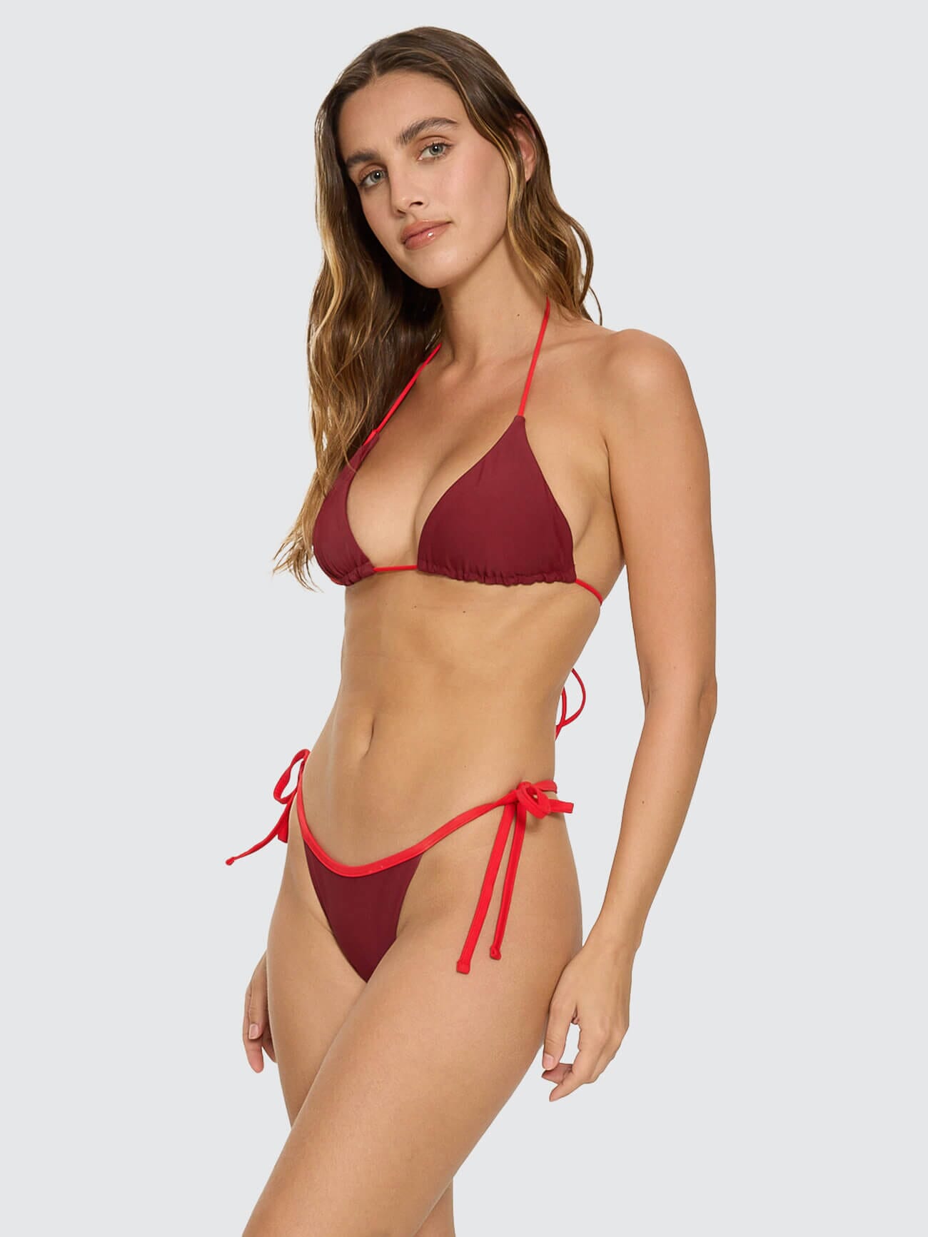 Flash Back String Bikini Bottom - Garnet Red 4
