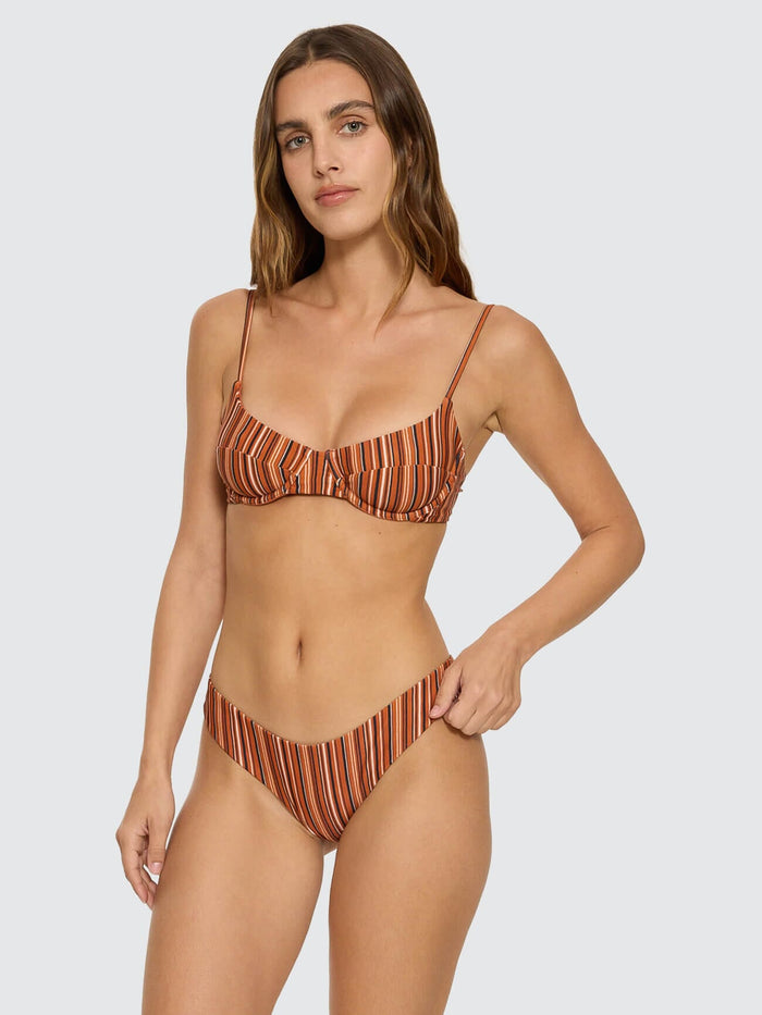 Aftersun Stripe Classic Bikini Bottom - Burnt Orange 4