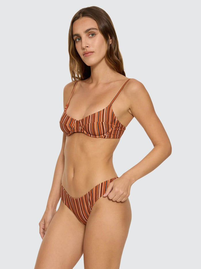 Aftersun Stripe Classic Bikini Bottom - Burnt Orange 4