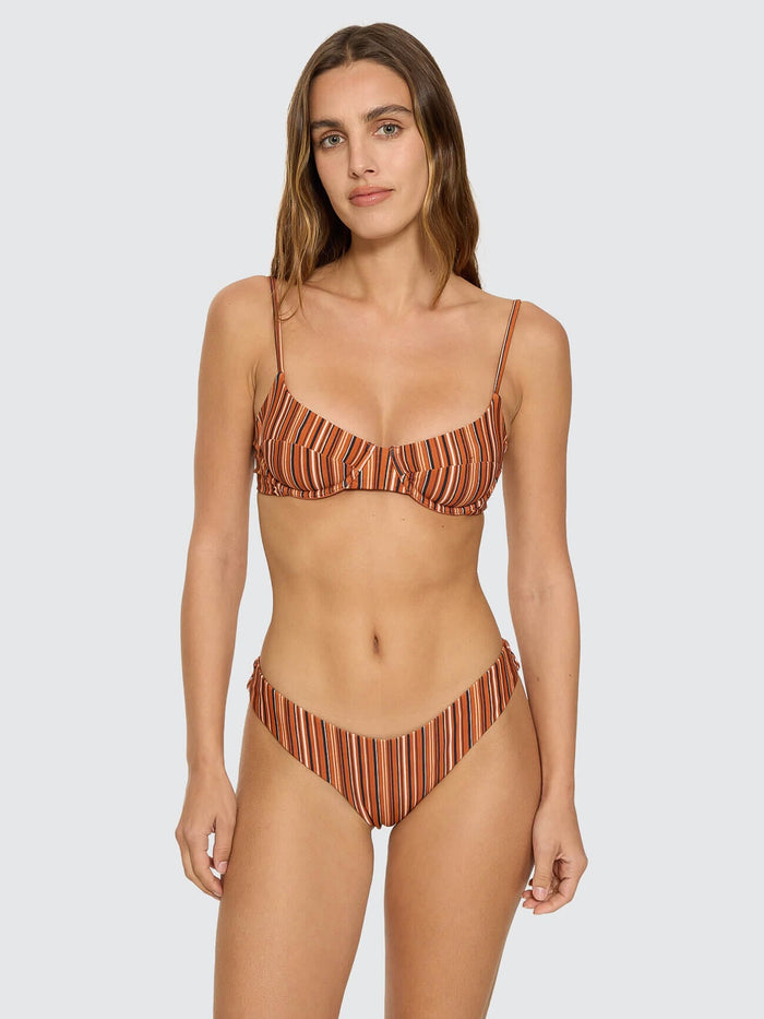 Aftersun Stripe Underwire Bikini Top - Burnt Orange 4