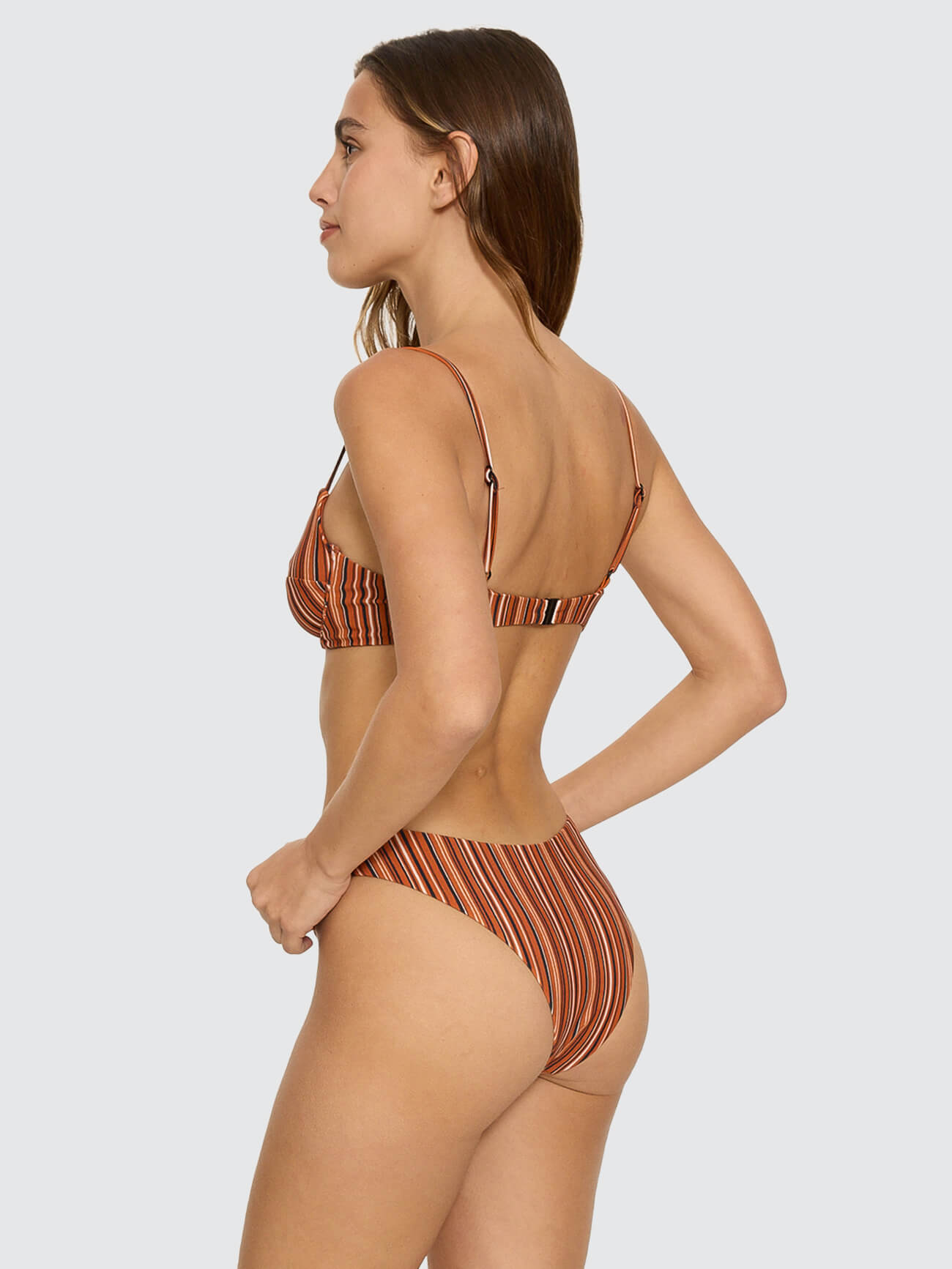 Aftersun Stripe Underwire Bikini Top - Burnt Orange 4