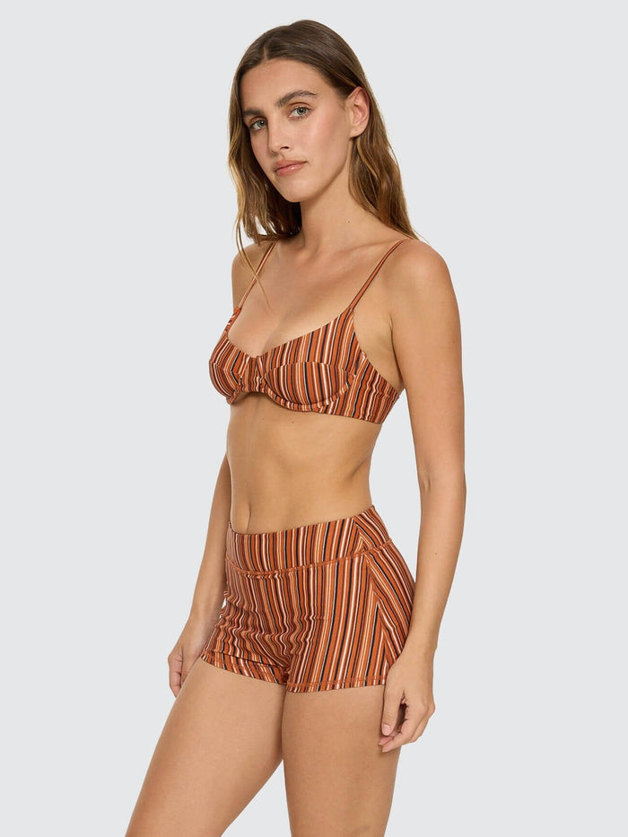Aftersun Stripe Boy Leg Bikini Bottom - Burnt Orange 4