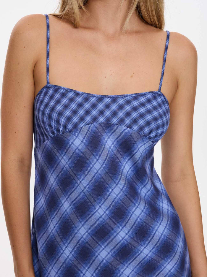 High Speed Check Mini Dress - Guardian Navy 4
