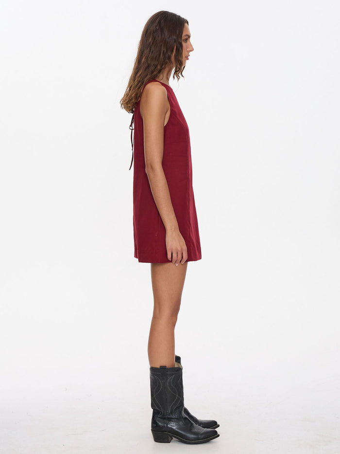 Knox Mini Dress - Garnet Red 4