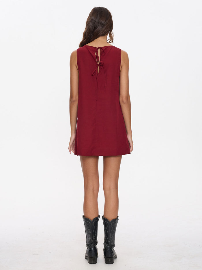 Knox Mini Dress - Garnet Red 4