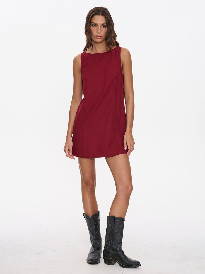 Knox Mini Dress - Garnet Red 4