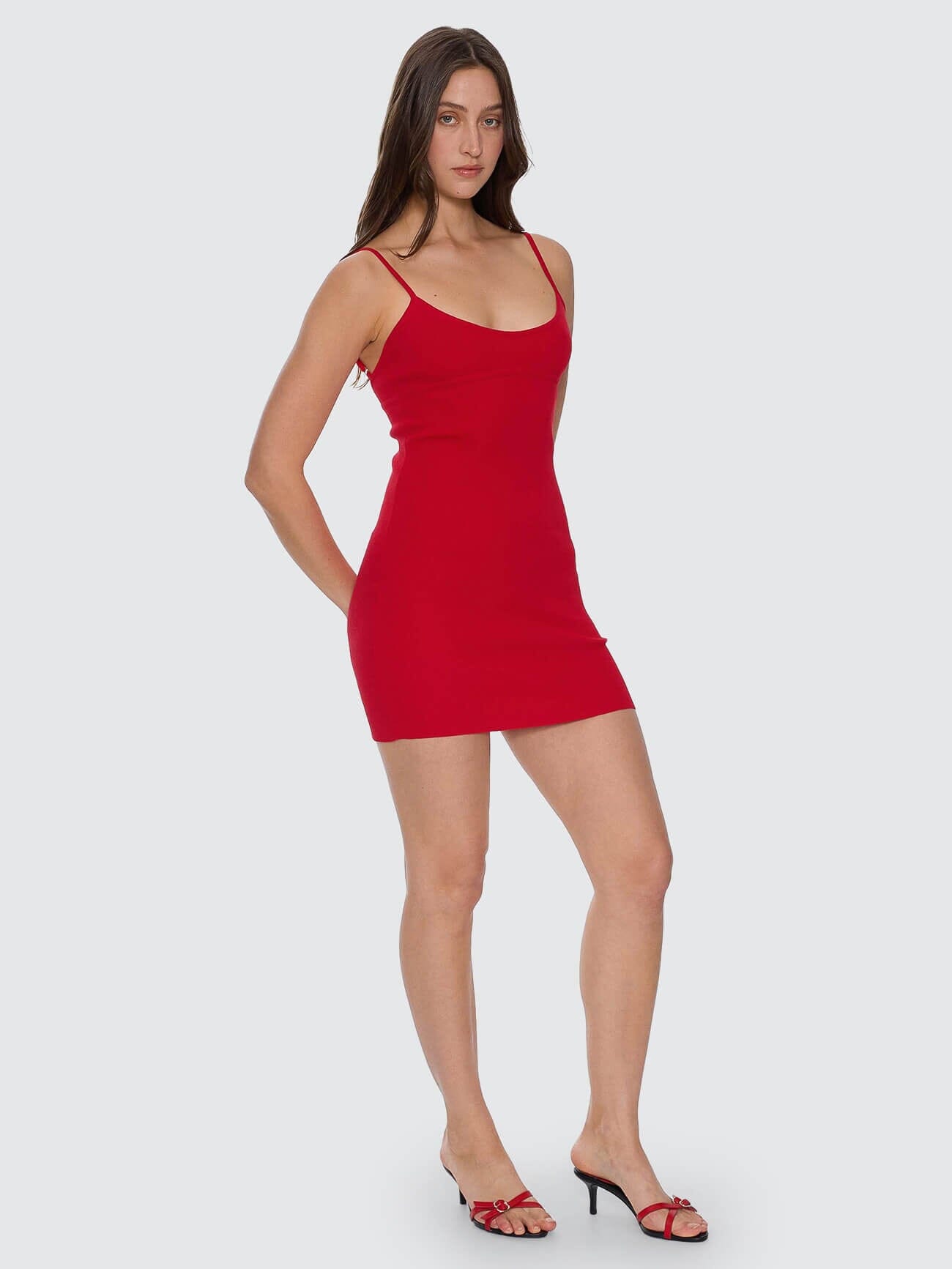 Vivid Dreams Knit Mini Dress - Cherry
