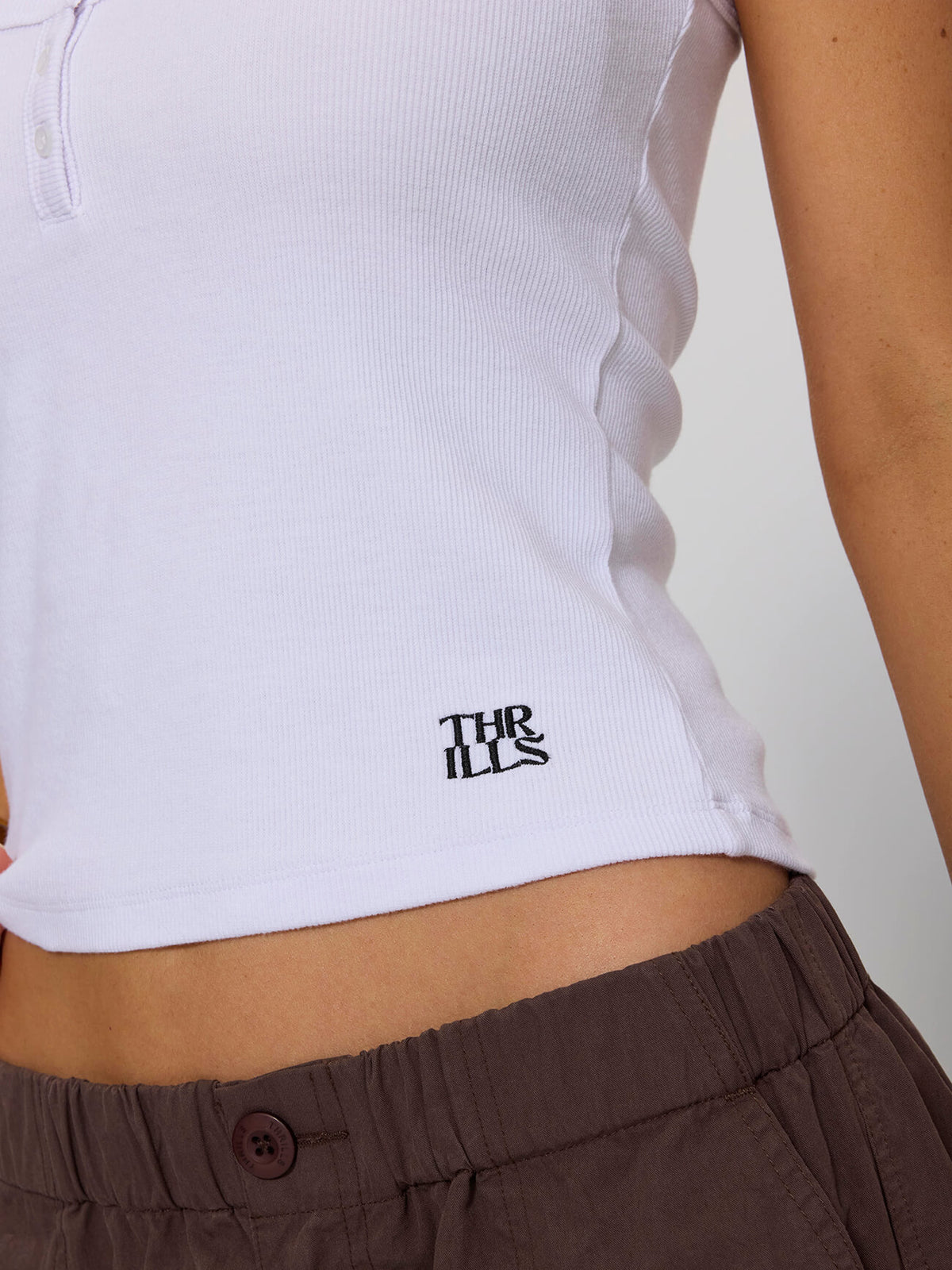 Rib Henley Tank - White 4