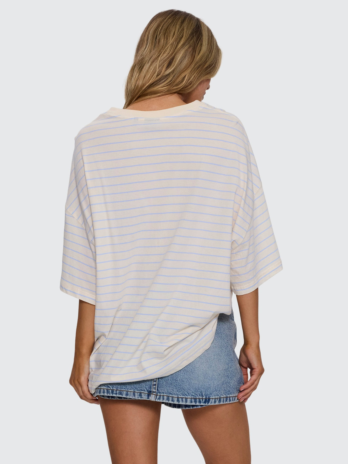 Coastal Slouch Tee - Placid Blue Stripe 4