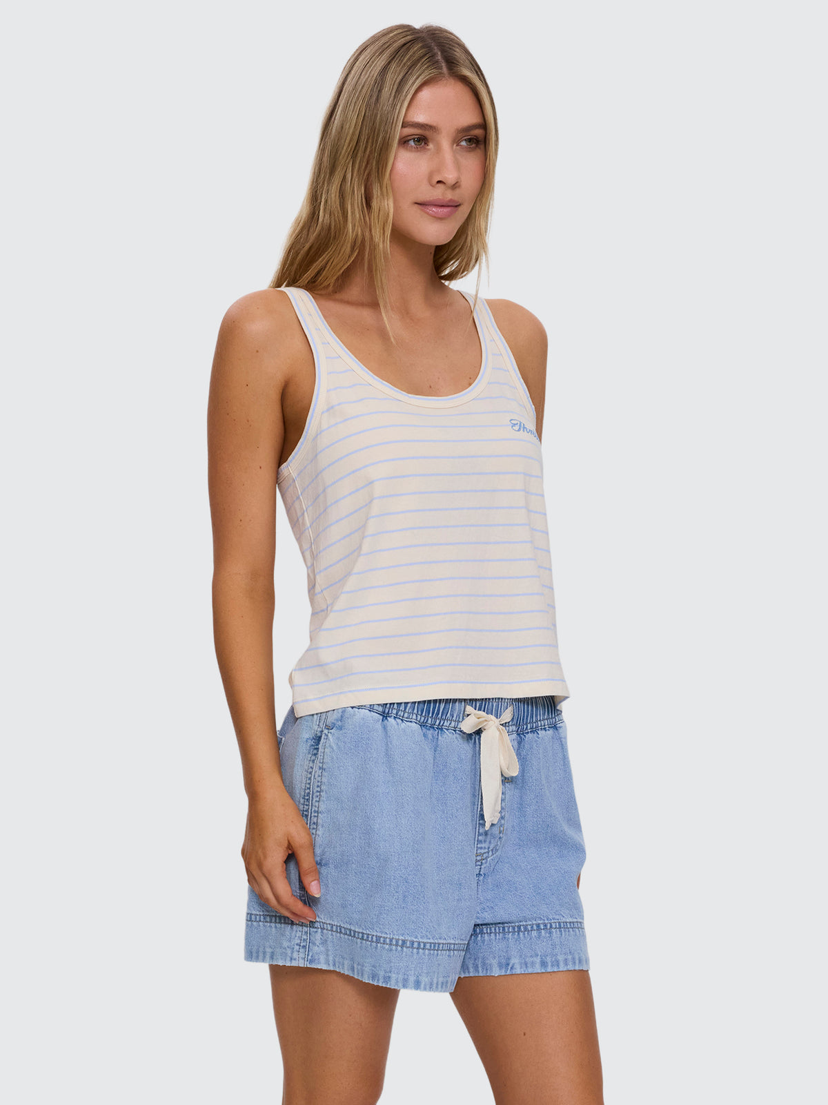 Coastal Slouch Tank - Placid Blue Stripe 4