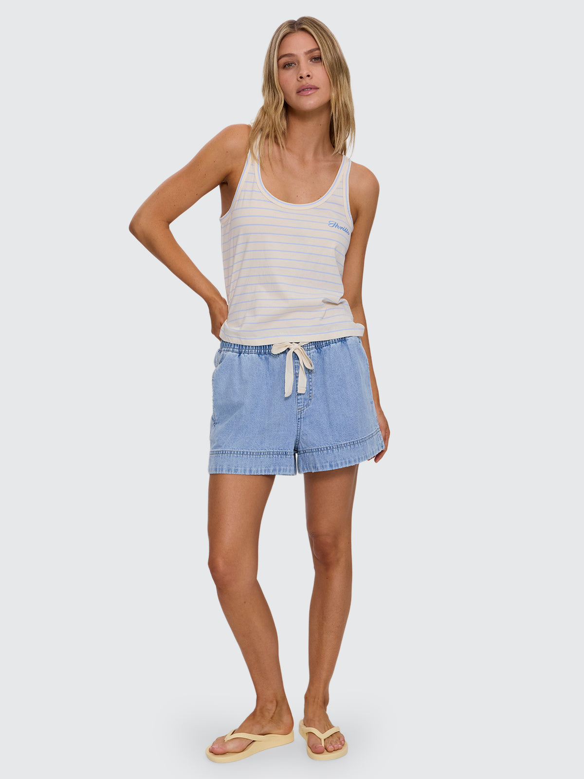 Coastal Slouch Tank - Placid Blue Stripe 4